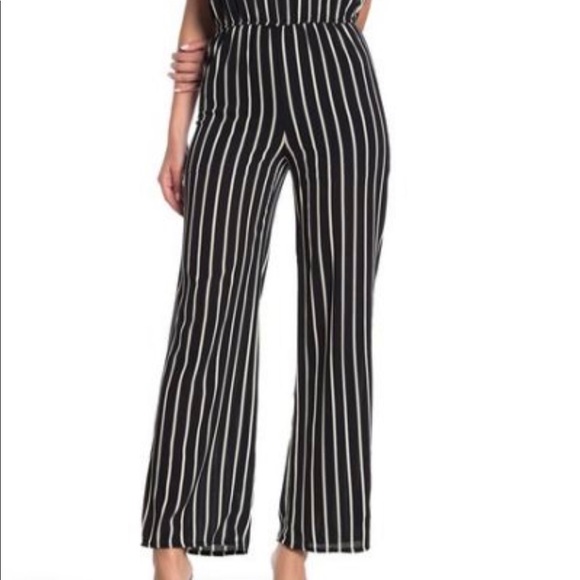 Love....Ady Double V Striped Jumpsuit NWT - Picture 4 of 5